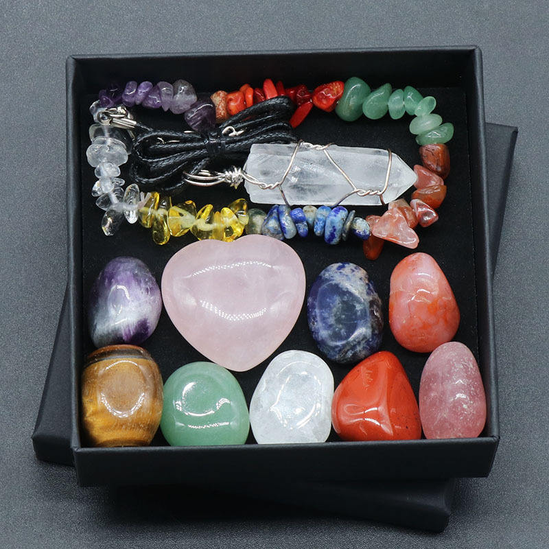 7 Chakra Natural Crystal Healing Necklace - Gemstone Pendant Crystal Artisan