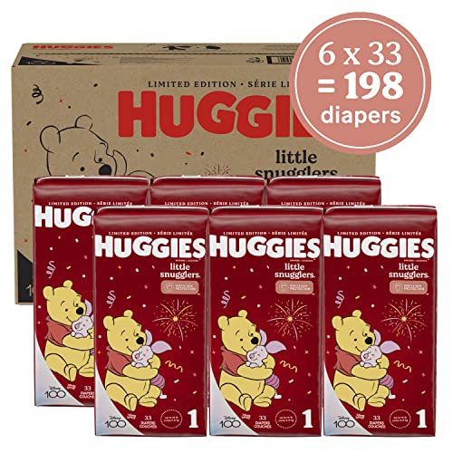 Huggies Little Snugglers Baby Diapers, Size 1 (8-14 lbs), 198 Ct, Newborn Diapers mike'book